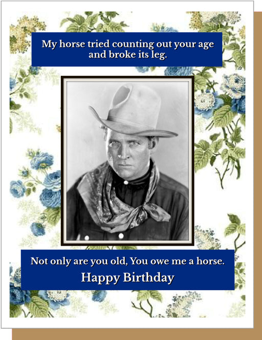 You Owe Me  Horse Birthday Card