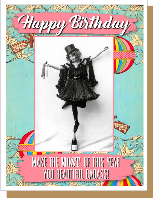 Beautiful Badass -  Birthday Card
