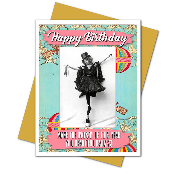Beautiful Badass -  Birthday Card