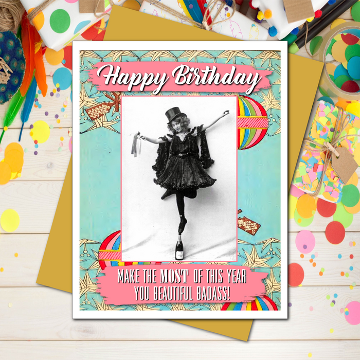 Beautiful Badass -  Birthday Card